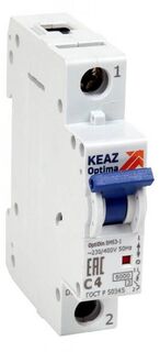 Автоматический выключатель КЭАЗ 293214 OptiDin BM63 1P 10A C 6кА AC (BM63-1C10-УХЛ3)