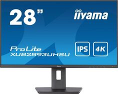 Монитор 28" Iiyama ProLite XUB2893UHSU-B5 3840x2160, 3ms, 300кд/м2, 1000:1, 80000000:1, 178°/178°, IPS, 16:9, 60Hz, HDMI, HAS Piv, DP 4K, USB