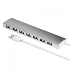 Разветвитель USB 2.0 GCR GCR-UH217S Хаб на 7 портов 0,6m , silver, 04063