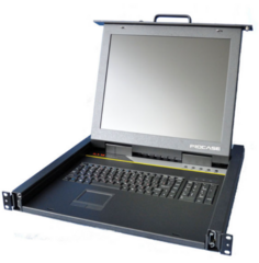 Консоль KVM Procase E1901HD однорельсовая, 1 порт, LCD 19, single rail console, LCD D-Sub, USB, разрешение 1920*1080