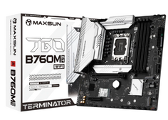 Материнская плата mATX MAXSUN Terminator B760M D4 WIFI6E (LGA1700, B760, 4*DDR4 (5333), 4*SATA 6G RAID, 3*M.2, 2*PCIE, 2.5Glan, WiFi, BT, HDMI, DP, 2*