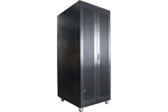 Шкаф напольный 19", 42U Wize W42U12080R-RD 800х1200 мм, двойная пер. и задн. двери металл. перф., вент.панель из 4 вент., колеса, рэковые гайки: 20 шт