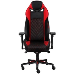 Кресло игровое KARNOX GLADIATOR красно-черное, экокожа, поясничная поддержка, нейлоновая крестовина, до 180кг, механизм качания