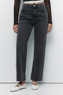 брюки джинсовые женские Джинсы прямые укороченные с высокой посадкой Befree