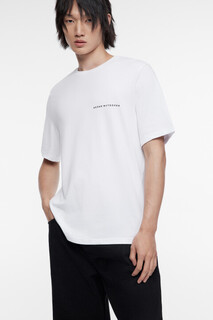 футболка мужская Футболка прямая хлопковая с принтом-надписью на груди Befree
