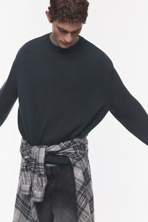 джемпер мужской Свитер вязаный хлопковый с круглым вырезом Befree