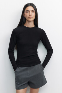 джемпер женский Лонгслив облегающий в рубчик в базовых цветах Befree