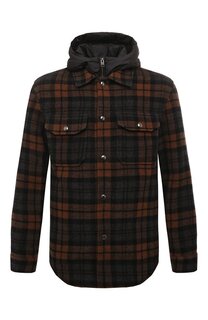 Куртка-рубашка из хлопка и шерсти Woolrich
