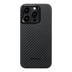 Чехол Pitaka MagEZ Case Pro 4 MagSafe для iPhone 15 Pro чёрно-серый кевлар