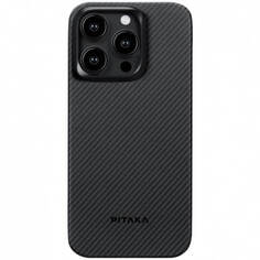 Чехол Pitaka MagEZ Case 4 Magsafe для iPhone 15 Pro Max чёрно-серый кевлар