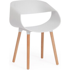 Стул TetChair QXX (mod. C1058) пластик/дерево белый 018 /натуральный