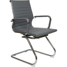 Офисное кресло NORDEN Техно CF HB-100-45 хром / серая экокожа
