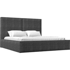 Интерьерная кровать Лига Диванов Аура 160 рогожка серый (113038)