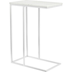 Придиванный столик Bradex Loft 50x30 белый мрамор с белыми ножками (RF 0359)