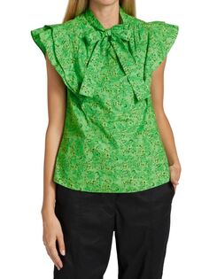Блузка Derek Lam с оборками Nora, зеленый