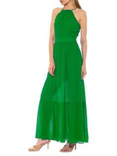 Платье макси kira с рюшами и бретелью через шею Alexia Admor Bright green