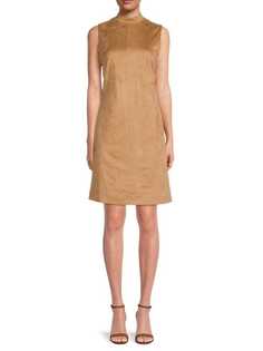 Платье прямого кроя Donna Karan с воротником-стойкой, camel Dkny