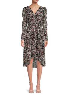 Платье Tommy Hilfiger с цветочным принтом и искусственным запахом, черный