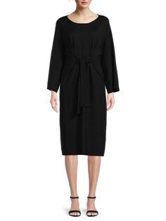 Платье-свитер Max Studio с завязками спереди, черный