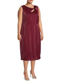 Платье Donna Ricco плюс асимметричное миди с V-образным вырезом, красный