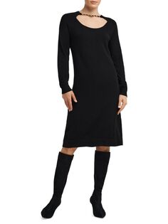 Платье-свитер H Halston с отделкой цепочками, черный