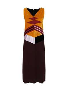 Платье Bottega Veneta с геометрическим принтом, оранжевый