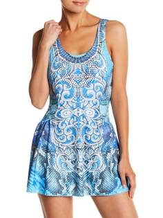 Платье La Moda Clothing с принтом cleopatra сплошной купальник, голубой