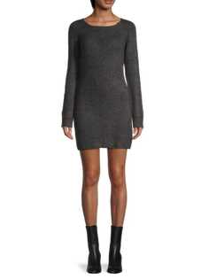 Платье-свитер Max Studio с ребристыми манжетами, charcoal
