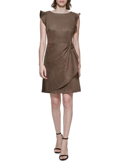 Платье-тюльпан DKNY из искусственной замши flutter, toffee