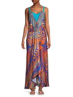 Платье Ranee&apos;s пляжное макси с вырезом халтер и тигровым принтом, мультиколор Ranee's