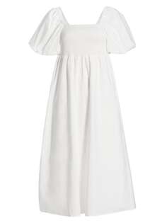 Присборенное платье миди lifagz Gestuz Bright white