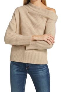 Асимметричный свитер из смесовой шерсти NAADAM Beige