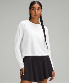 Рубашка классического кроя из смесового хлопка с длинными рукавами Lululemon, белый