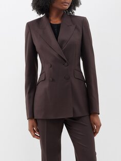 Двубортный шерстяной пиджак stephanie Gabriela Hearst, коричневый