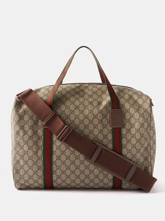 Парусиновая дорожная сумка gg-supreme Gucci, бежевый