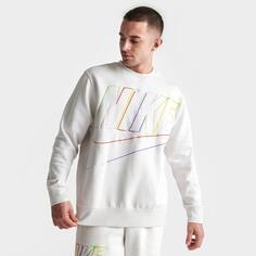 Мужская толстовка с круглым вырезом Nike Club Fleece+ Futura Fleece, белый