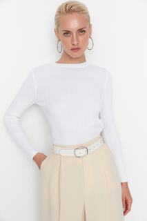 Блузка Trendyol с круглым вырезом, белый