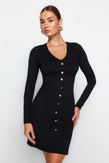 Платье Trendyol с V-образным вырезом, черный