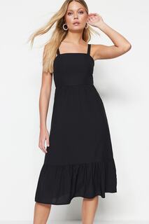 Платье-миди Trendyol с деталью сзади, черный