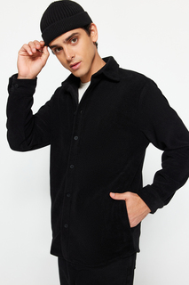 Куртка-рубашка мужская Trendyol флисовая, черный