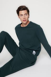 Пижамный комплект мужской Trendyol с этикеткой, зеленый