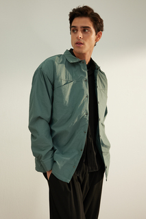 Куртка-рубашка мужская Trendyol, зеленый