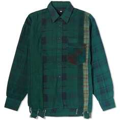 Фланелевая рубашка Needles Rebuild 7 Cuts Over Dyed, зеленый