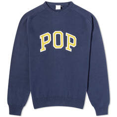Джемпер Pop Trading Company Arch Logo Crew Knit, темно-синий