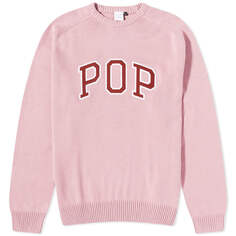 Джемпер Pop Trading Company Arch Logo Crew Knit, розовый