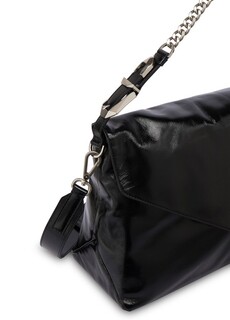 Средняя сумка Dori из лакированной кожи наппа. Alberta Ferretti, черный