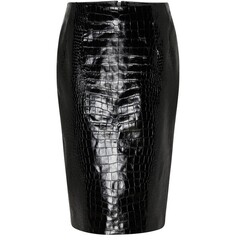 Юбка с крокодиловым принтом Versace, черный