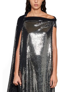 Минимальное платье из металлизированного джерси Balenciaga