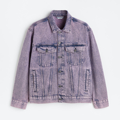 Джинсовая куртка H&amp;M Relaxed Fit, джинсово-фиолетовый H&M