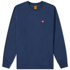 Лонгслив Human Made Long Sleeve Double Heart, темно-синий